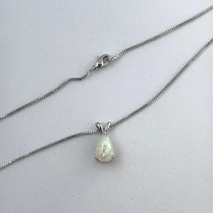 Opal Teardrop Shape Pendant Necklace for Women thumbnail 4