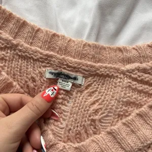 American Eagle Sweater Oversized Womens Medium V Neck Knit Pink Wool‎ Blend thumbnail 2