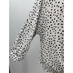 BeachLunchLounge Polka Dot Blouse V Neck Boho Tie Front Flowy Casual Chic Top L thumbnail 4