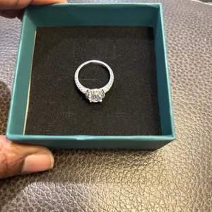 Elegant Silver 925 Ring with Clear Gemstone box for display only thumbnail 4