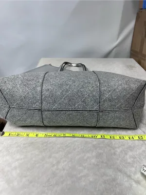 Tory Burch Gray Felt block T Tote Bag leather trim w/detachable matching pouch thumbnail 5