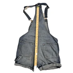 Abercrombie & Fitch Medium Wash Denim Shortalls Overalls XS Utility Bib‎ Pocket thumbnail 8