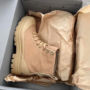Everlane Canvas Utility Combat Platform Boots – Tan Lug Sole (6.5, NIB) thumbnail 6
