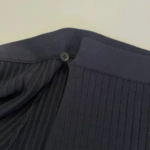 Pari Desai Wrap Midi Skirt M Ribbed Knit Academia Office Preppy $365 Navy Blue thumbnail 7