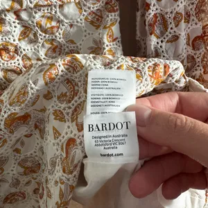 Bardot Broderie Dress 4/XS Tan Paisley thumbnail 8