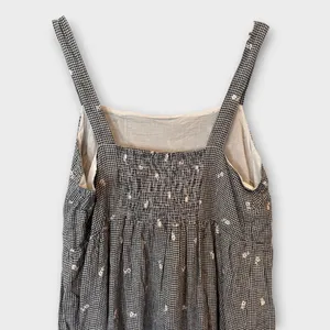 Madewell Embroidered Tiered Midi Plus Dress in Gingham Check Size 1X thumbnail 7