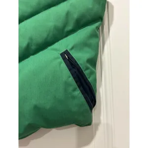 Vtg 80 Woolrich Woman Green Down Puffer Vest Chevron Quilted Western Medium Gorp thumbnail 3