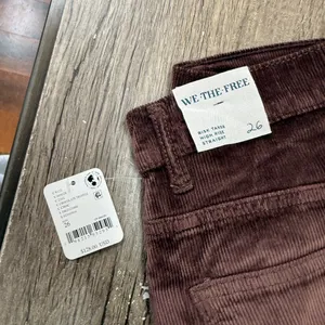 Free People We‎ The Free Risk Taker Cord Straight Leg in Chocolate Truffle size 26 nwt thumbnail 6