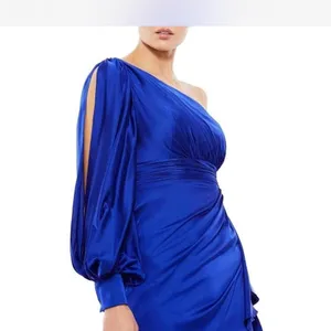M2. Mac Duggal One shoulder blue maxi dress thumbnail 3