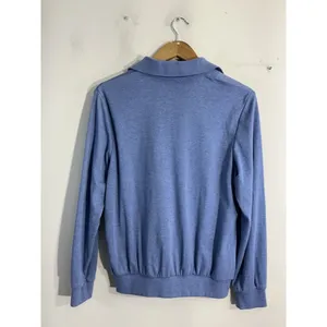 Womans Alfred Dunner Small Blue 1/4 Zip Embroider Rhinestone Pullover Sweatshirt thumbnail 2