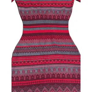 Athleta Womens Red‎ Fair Isle Sweater Dress Long Sleeve Cotton Blend Cabin Small thumbnail 10