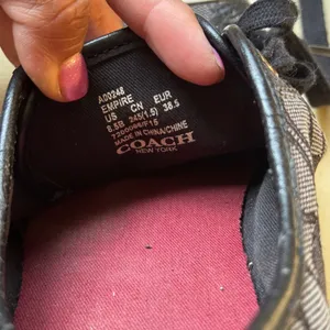 Coach Empire Signature C Monogram Low Top Sneakers Black Grey Womens 8.5B A00248 thumbnail 3