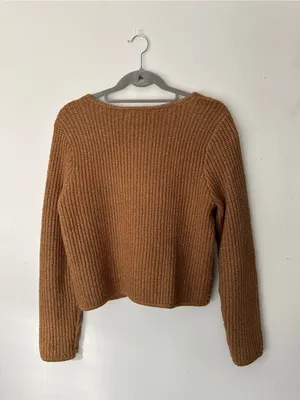 Treasure & Bond Camel Brown Button-Front Knit Cardigan thumbnail 2