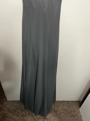 Azazie‎ Avelina Steel Gray Chiffon Maxi Dress thumbnail 5