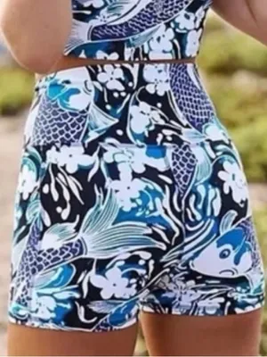 New Free People Movement Never Better Printed Shorts Fish floral large running thumbnail 1