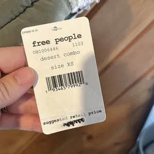 NWT Free People Rivington Sherpa jacket in green cream desert combo thumbnail 9