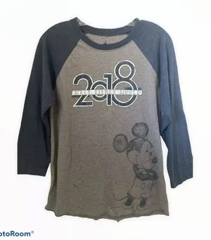 Disney Parks T-shirt Womens Mickey Mouse Baseball 2018 Blue… thumbnail 1