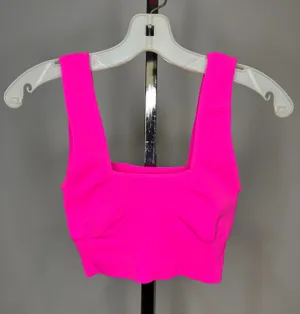 Free People Movement Good Karma Square-Neck Sports Bra Hot Neon Pink thumbnail 5