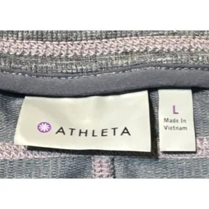 Athleta Techie Terry Mini Skirt Womens L Heather Gray Drawstring Pockets UPF 30 thumbnail 6