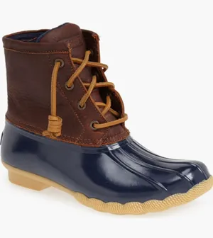 SPERRY Saltwater Duck Boot Brown/Navy NWOT w BOX‎ Sz 9 thumbnail 1