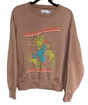 Urban‎ Outfitters Frog Earth Day Sweatshirt Think Green Oversized Size Small thumbnail 1