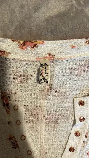 Free People Floral Print Waffle Thermal thumbnail 2