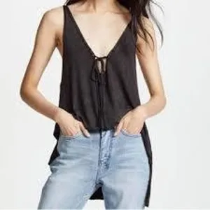 XS Free People Set of 2 Scarlett Tank Top Black & White ribbed knit cami thumbnail 5