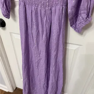 SUNDRESS Laura‎ Maxi Dress in lavender purple with stripe sequin detail XS/S thumbnail 4