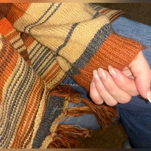 Large/extra large Boho coat. Open front shoulder button. Orange Size XL thumbnail 5