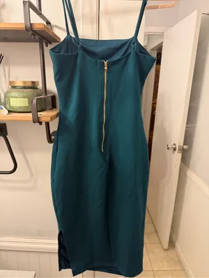 Lulu's Teal Midi Slip Dress with Spaghetti Straps thumbnail 3