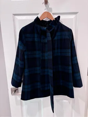 Tuckernuck Blackwatch Plaid Faye Tie Blouse Size Small thumbnail 9