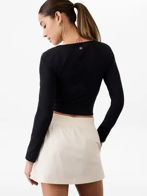 New Athleta 8 Brooklyn Mid Rise 13 1/2 Skort Bone White Size 8 Regular thumbnail 2