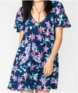 SMYM Show Me Your Mumu‎ Kylie Women’s Dress Navy Pink Floral Medium thumbnail 1