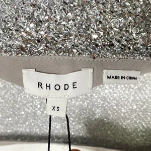 Rhode Stella Maxi Dress Silver Metallic Gown‎ Slit thumbnail 7