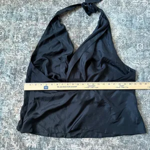 Reformation x Laura Harrier Holt Silk Halter Top | Size 2XL | Black thumbnail 7
