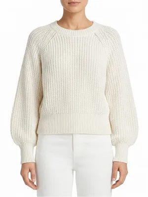 Free Assembly Chunky Knit Crewneck Sweater Women XL‎ Ivory Cream NWT thumbnail 1