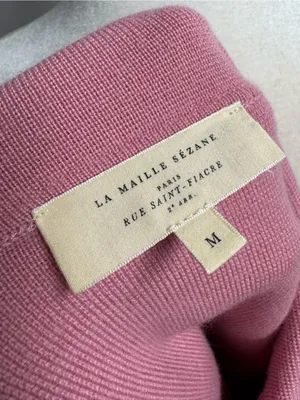 Sézane Betty Knit Long Sleeve Cardigan Merino Wool Rose Los Angeles Pink Medium thumbnail 5