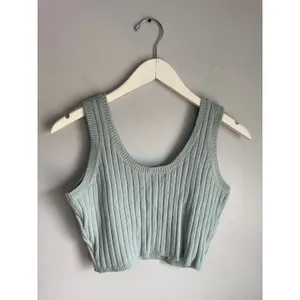 525 America Sage Green Ribbed Knit Sleeveless Cropped Tank Top Sweater Womens XS thumbnail 3