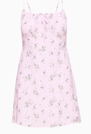 Aritzia Sunday Best Delilah Mini Dress Lilac Bloom Floral Pink Size Small thumbnail 1
