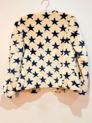 Chaser Faux Fur Star Collarless Jacket Medium thumbnail 10