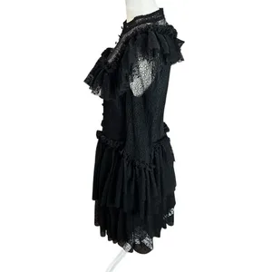 Sandra Mansour x H&M Black Tulle Lace Mini Dress Gothic Large L thumbnail 7