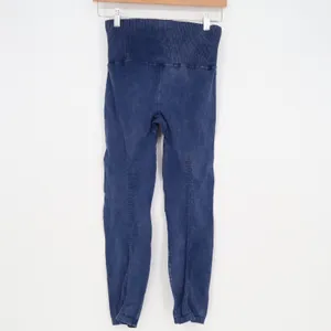 Free People Movement Good Karma Leggings Navy Acid Wash High Rise M/L thumbnail 3