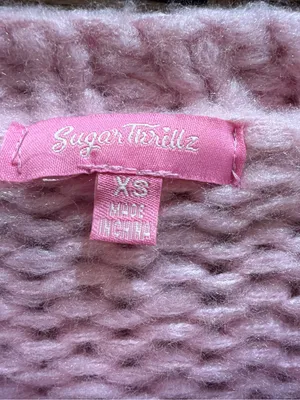 DollsKill Sugar Thrillz Pink Cardigan with Bow Rhinestone Details Size XS thumbnail 3