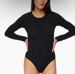 Aritzia Babaton Semi-Sheer Zebra Bodysuit in Black thumbnail 3