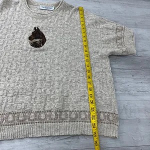 Vintage Chelsea Gardens Textured Knit Horse Shoe Short Sleeve Sweater Large thumbnail 9