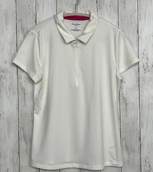 Tommy Bahama Active White Short Sleeve 1/4 Zip Golf Tennis Polo Shirt Large thumbnail 1