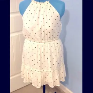 ✨ Moon River polkadot halter neck mini dress in white✨ thumbnail 6