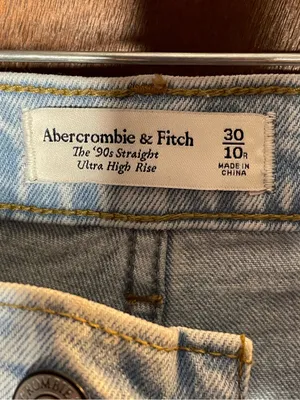 Abercrombie Womens 90s Straight Jeans 30 Ultra High Rise Light Wash NWT 10R thumbnail 5