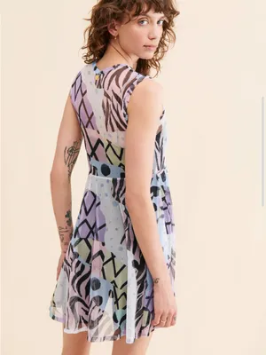 Free People x Mola Mola Disco Alley Maya Dress Sheer Tulle Mesh Sz M Resortwear thumbnail 2