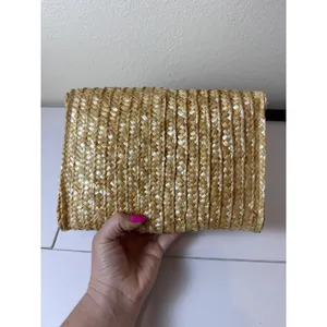 Straw Woven Clutch Bag Womens OS‎ Tan Natural Boho Coastal Cottagecore Neutral thumbnail 5